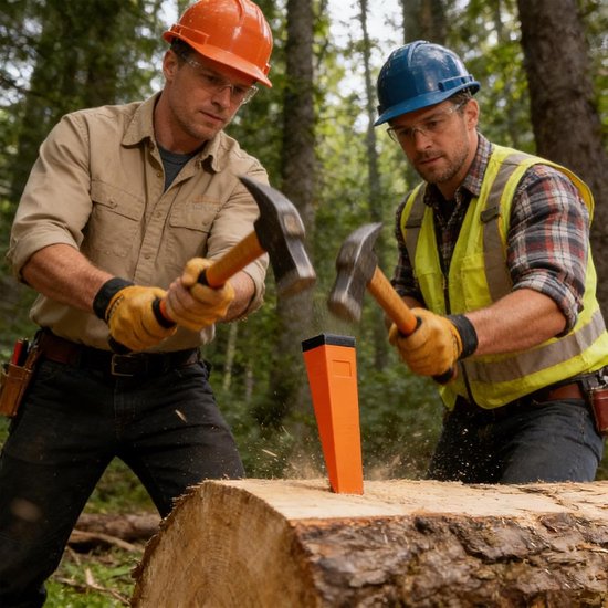Kettingzaag wiggen - Bosbouw uitrusting - Bomen kappen - Vierkant profiel - 12.7 x 20 x 25 cm - Oranje — afbeelding 5