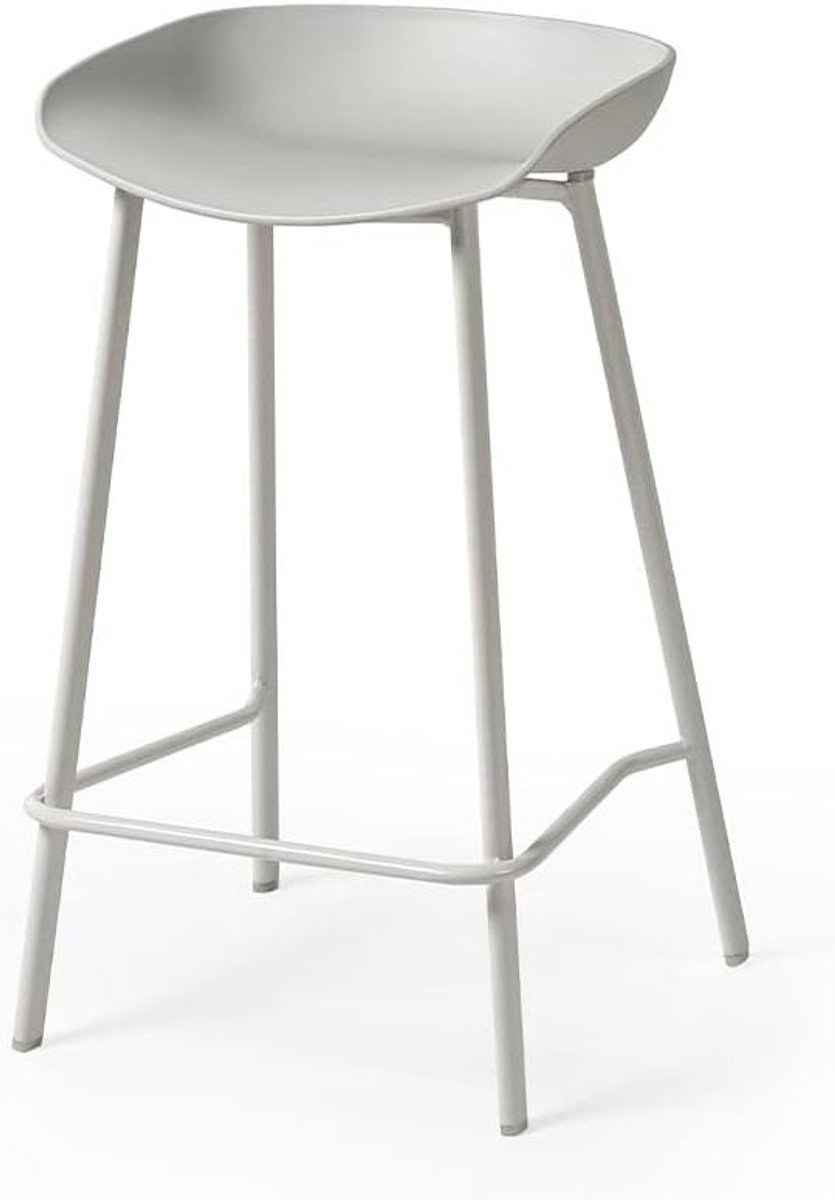 Barkrukken Set - Hoge stoelen - Keuken Bar - Compact Ontwerp - 69.5 cm Hoog - Grijs