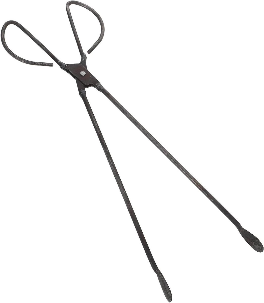 Stalen Haardtang - Houtgrijper - Vuur Maken - Verbeterde Grijpkracht - 48 cm Lengte - Zwart