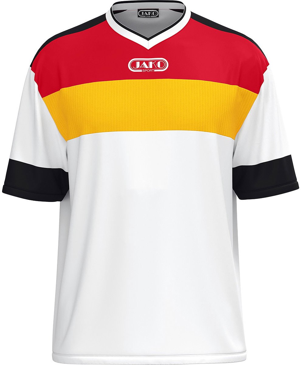 Jako Club 92 Shirt Korte Mouw Heren - Wit / Geel / Rood / Zwart | Maat: M