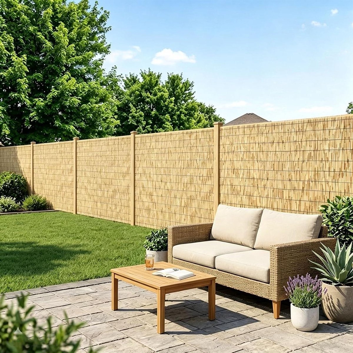 Rieten Schutting Rol - Bamboe Tuinscherm - Privacy Creëren - Natuurlijk Ademend - 1.8 x 5.0m - Natuurlijk