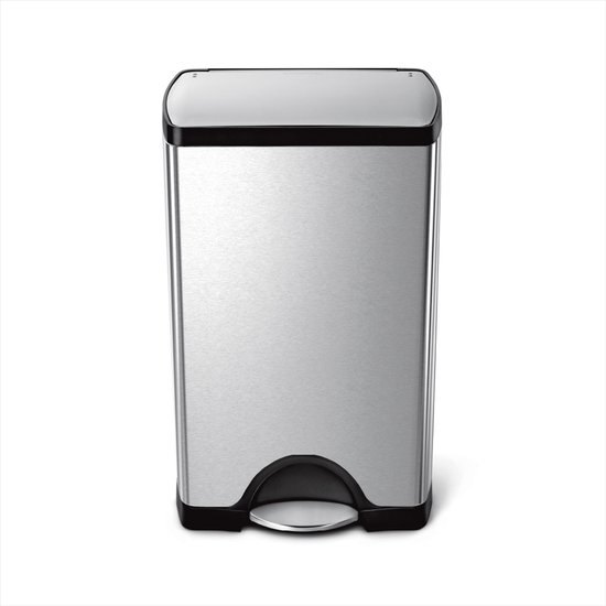 Simplehuman Klassieke Rechthoekige Pedaalemmer - 38 Liter - Geborsteld RVS