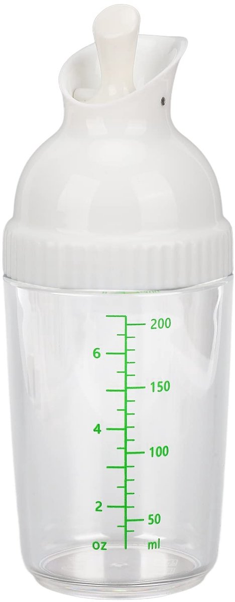 aladdien - Saladedressing Shaker - Lekvrije Keukenmixfles - Handvat - 200ml - Keukenaccessoire - Ideaal voor salades - Transparant