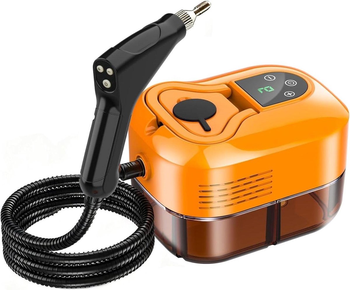 Stoomreiniger Thuis Auto - Handstomer Krachtig - Hardnekkig Vuil Verwijderen - Snelle Opwarming 15s - 1.8L Waterreservoir - Wit