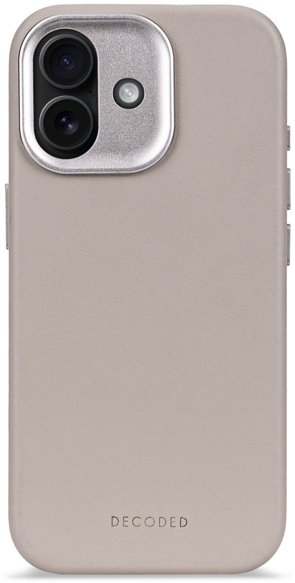 DECODED Leren Hoesje Geschikt voor iPhone 17 - Gemaakt van Premium ECCO Leer - Geschikt voor MagSafe - Clay Beige