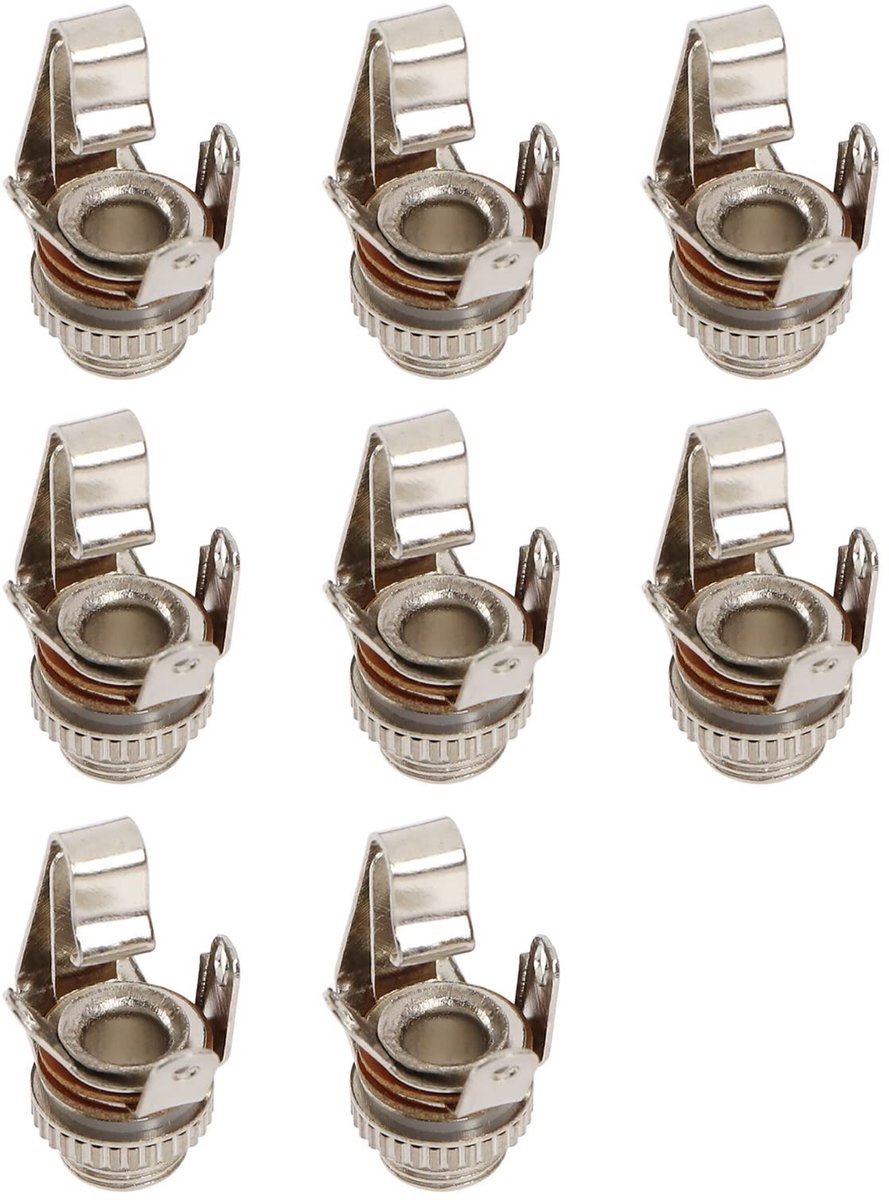 aladdien - 3,5 mm Enkelspoor Gitaar Contactdoos - Mono Chassis Jack - Metaal - Geschikt voor audio toepassingen - 8-delige set