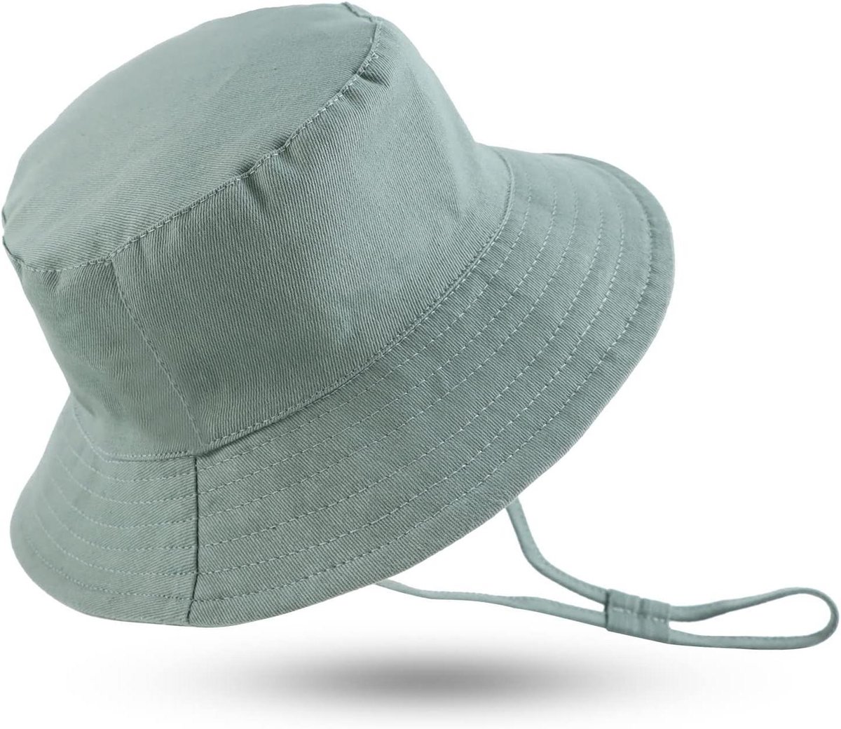 Baby Zonnehoed - Kinderen Vissershoed - Bescherming Tegen Zon - Met Kinband - 46 cm - Groen