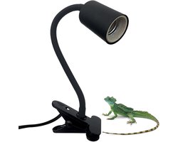 Reptielenlamp - Warmtelamp Spot - Terrarium Verwarmen - 360° Draaibare Kop - N.v.t. - Zwart
