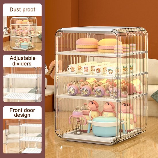 Flessen Organizer - Opbergbak - Baby Flessen - Stofdicht Ontwerp - 31 cm Breed - Wit — afbeelding 4