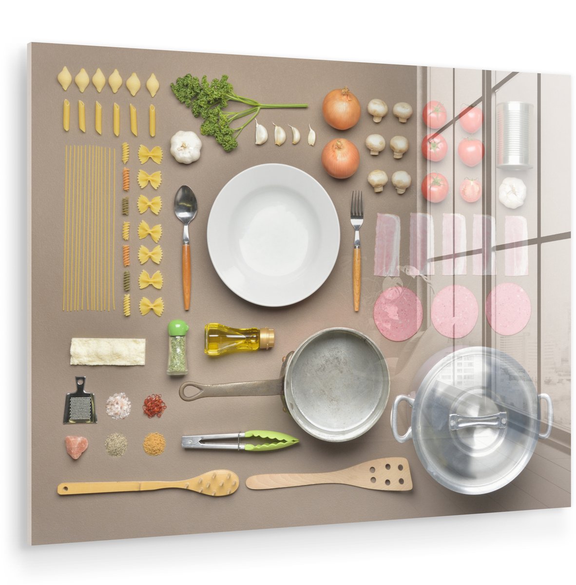 ® Glasschilderij 40x30 cm - Schilderij acrylglas - Knolling - verzameling van Italiaans et