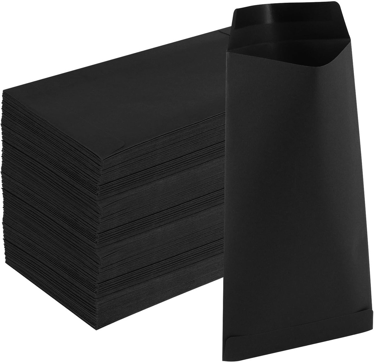 aladdien - Kleine Zwarte Enveloppen - Kraft Papier - 200 Stuks - 9.5 x 16.5 cm - Perfect voor Geld, Kaarten en Bruiloften - Handig voor Thuis en Kan...