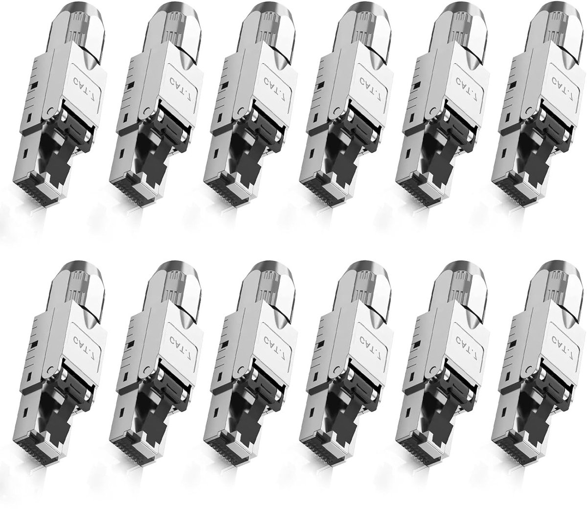 12x RJ45 Netwerkplug voor CAT AC7 - Hoge kwaliteit Ethernet connectoren voor snelle verbindingen