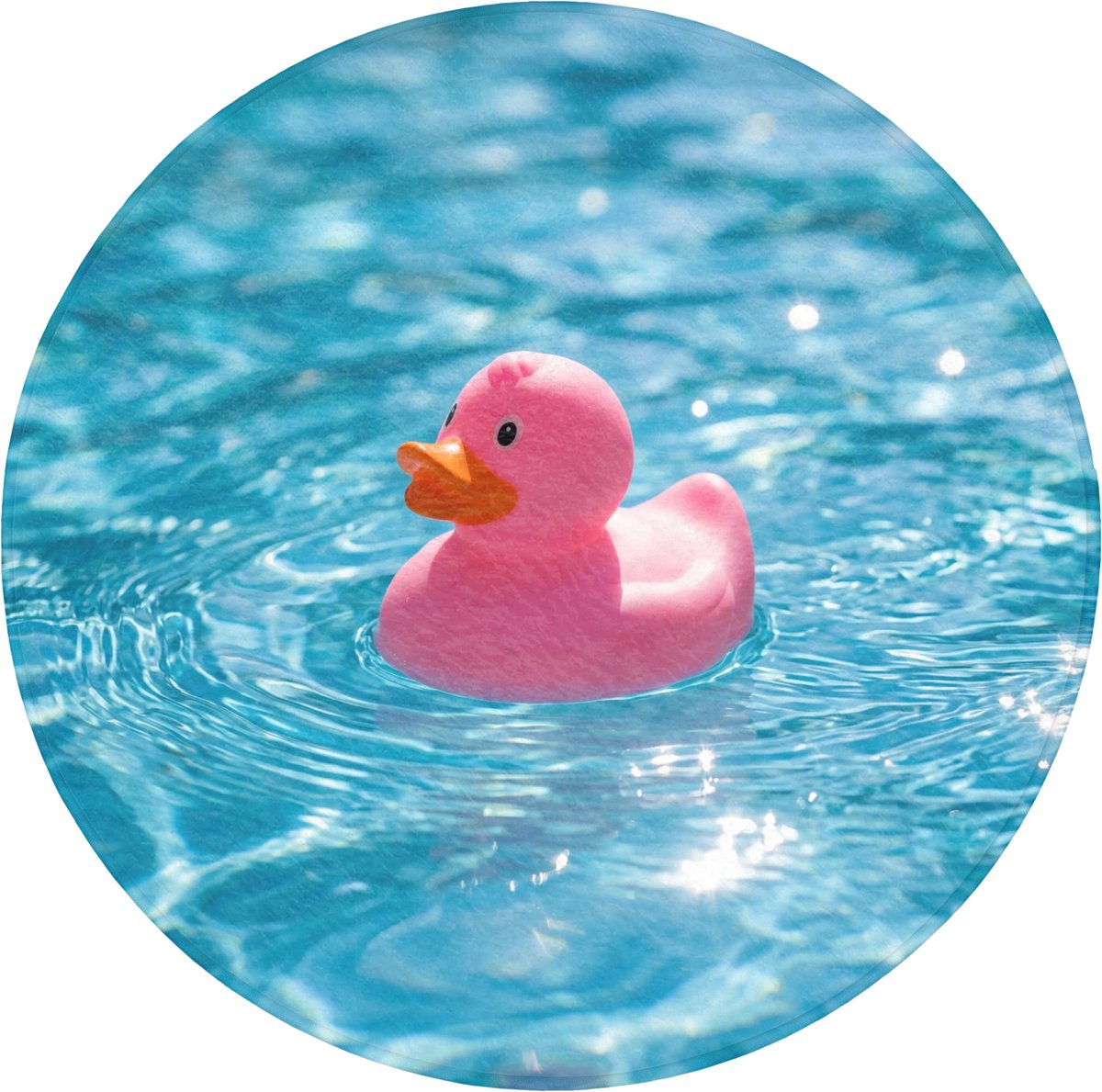 WC mat rond 70x70 cm - Antislip - Badeend - Dobberend - Roze - Toiletmat - Vloermat - Douc