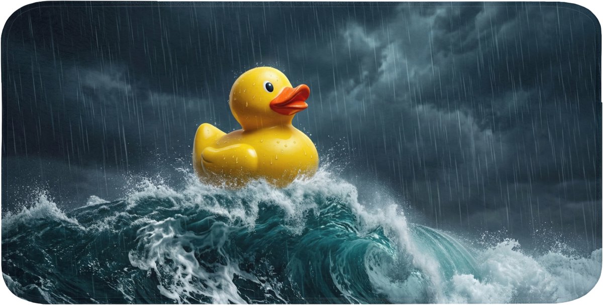 Badmat 120x60 cm - Antislip - Storm - Badeend - Golven - Badmatten voor badkamer - Badkamermat - Douchemat - Badkamer mat