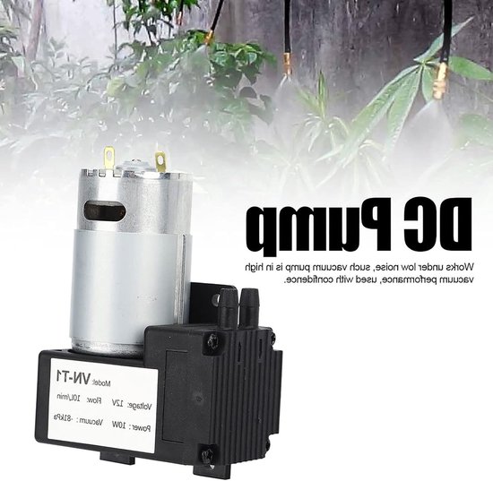 Mini DC Vacuum Pomp 12V/24V, Lage Geluidsproductie, 10 L/Min, Ideaal voor Industrie en Hobby, 81 kPa, Inclusief Stroomregelaar van Merkloos — afbeelding 3