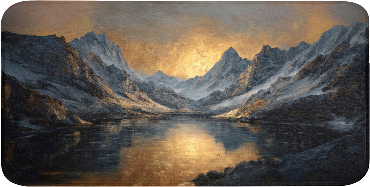 Badmat 120x60 cm - Antislip - Berglandschap met Gouden Zonsondergang - Badmatten voor badkamer - Badkamermat - Douchemat - Badkamer mat