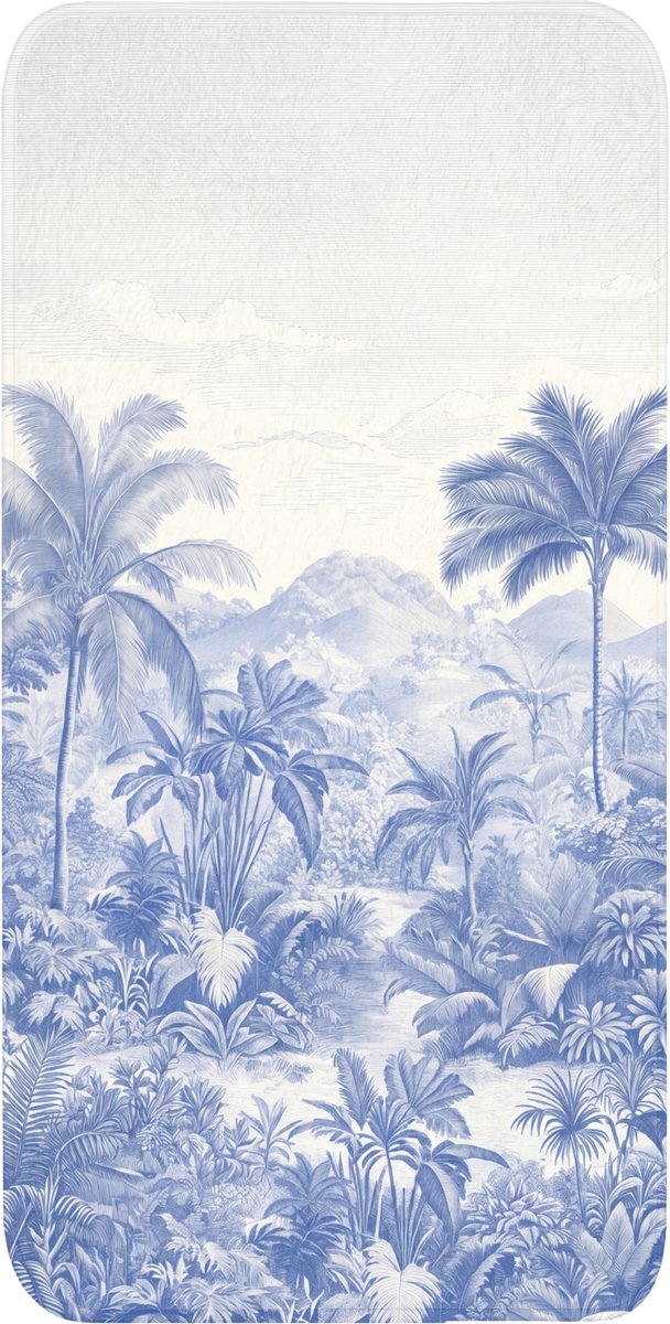 Badmat 60x120 cm - Antislip - Tropisch - Jungle - Blauw - Badmatten voor badkamer - Badkamermat - Douchemat - Badkamer mat