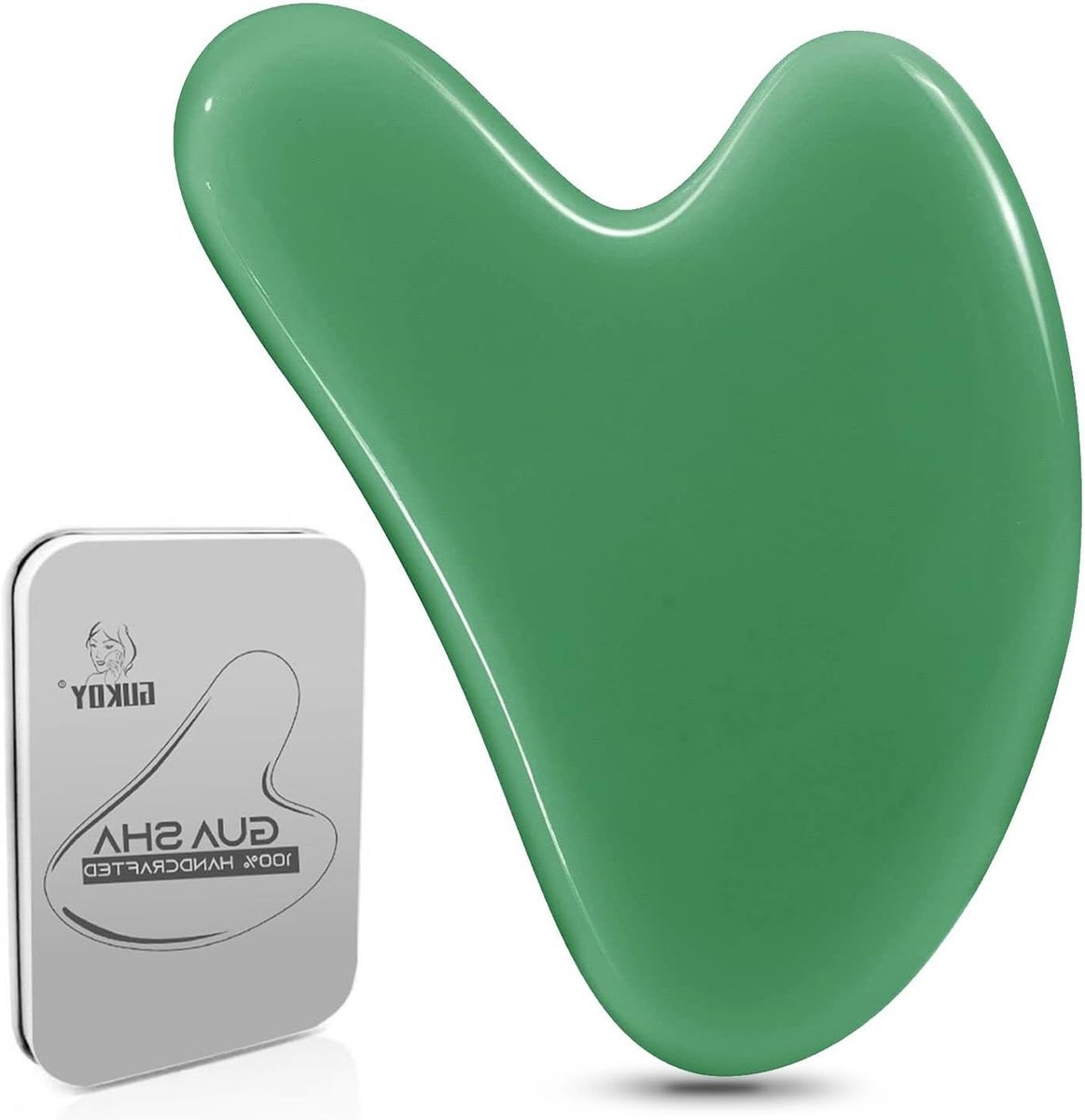 Natuurlijke Gua Sha Massage Tool van Jade voor Gezichtsverzorging, Rimpelverlichting en Oogontspanning, Ideaal voor Spa en Wellness