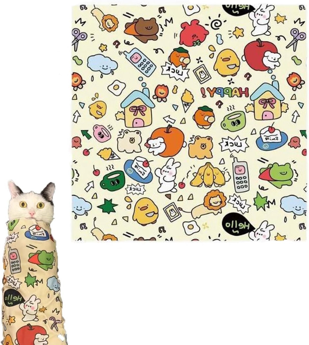 Zachte Zelfklevende Katverzorgingswrap 70 x 70 cm voor Nagels Knippen, Oogdruppels en Diergeneeskunde