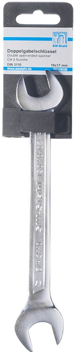 Dubbele steeksleutel 00102SB SW 8 mm 9 mm premium chroom vanadium mat verchroomd