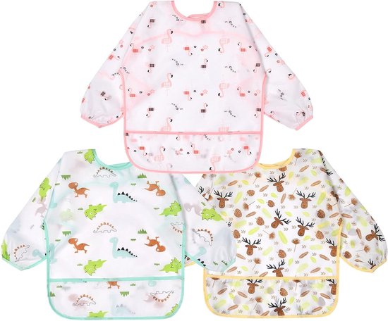 Waterdichte Slabbetjes met Mouwen voor Baby's, Geschikt voor 6-36 Maanden, Ideaal voor Eten en Knutselen — afbeelding 2