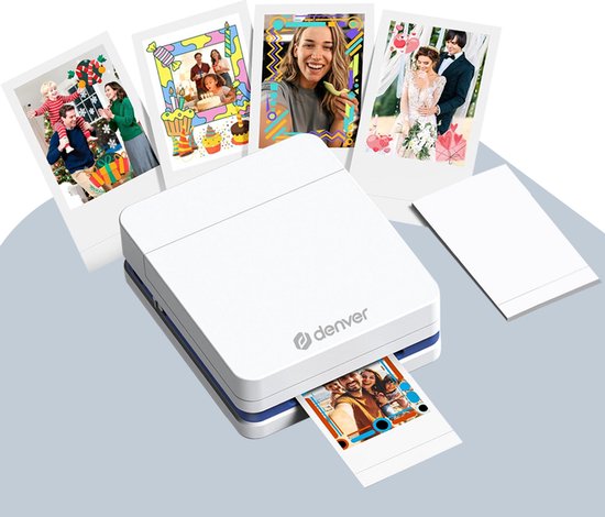 Denver Pocket Printer – Mobiele fotoprinter – Papier/Sticker/Magneet/Tattoo/Warmtepers printer – Incl. 20 printvellen – Bluetooth – MCP6010