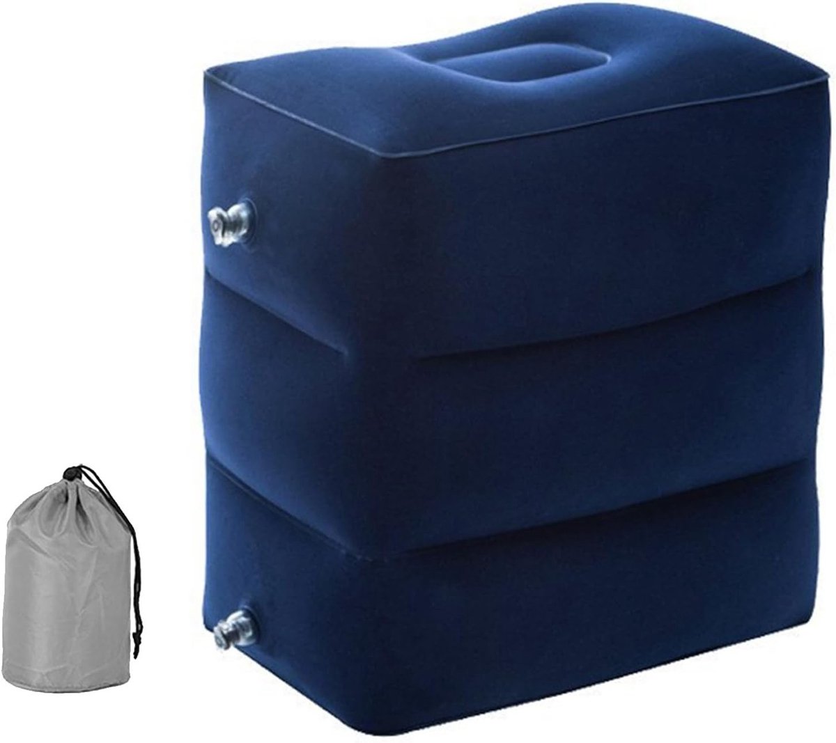 Verstelbare Opblaasbare Voetsteun Kussen voor Reizen, Ideaal voor Kinderen en Volwassenen, Perfect voor Vliegtuig, Auto en Thuisgebruik, Blauw