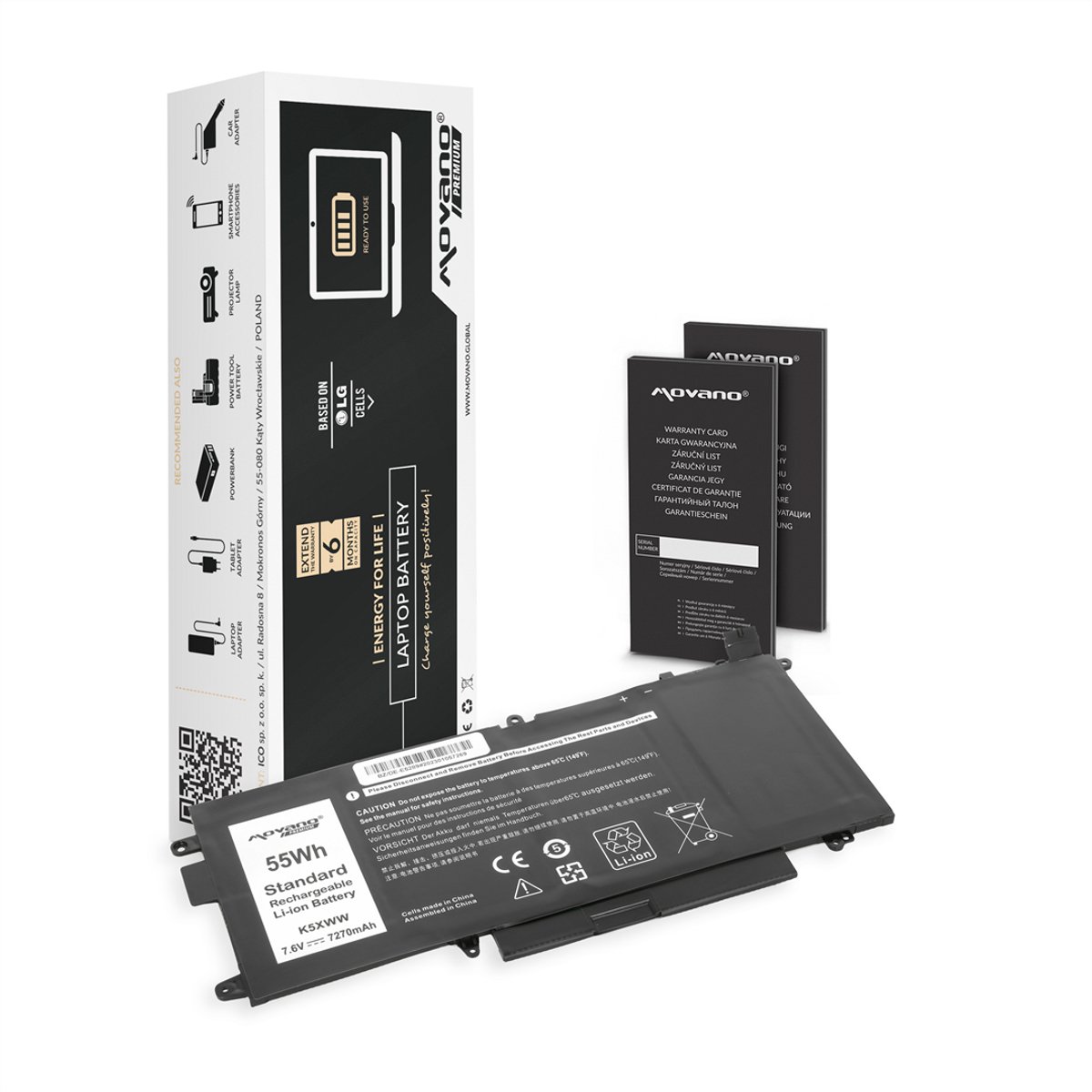 Movano Premium - Bateria - Dell Latitude 5289 7390 2-in-1 - Hoge Capaciteit