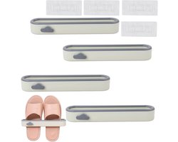Set van 4 Muurbeugels voor Schoenen - Wandgemonteerde, Zelfklevende Organizer voor Badkamer en Slaapkamer, Ideaal voor Ruimtebesparing en Opgeruimd Huis
