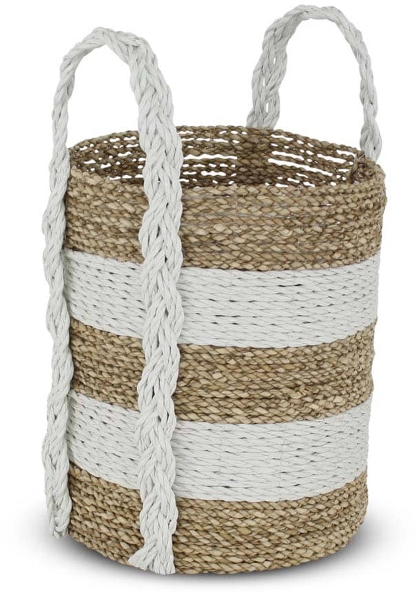 Safaary - Rieten Mand van Zeegras Wit Malia Bali-Ø 26 x 29cm