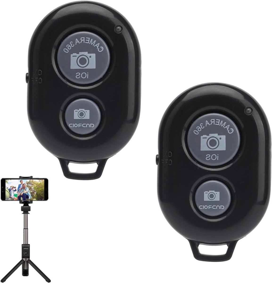 Draadloze Bluetooth Camera Afstandsbediening voor Mobiele Telefoon - Universele Selfie Trigger voor iOS en Android Smartphones, Perfect voor Fotografie en Videoproductie