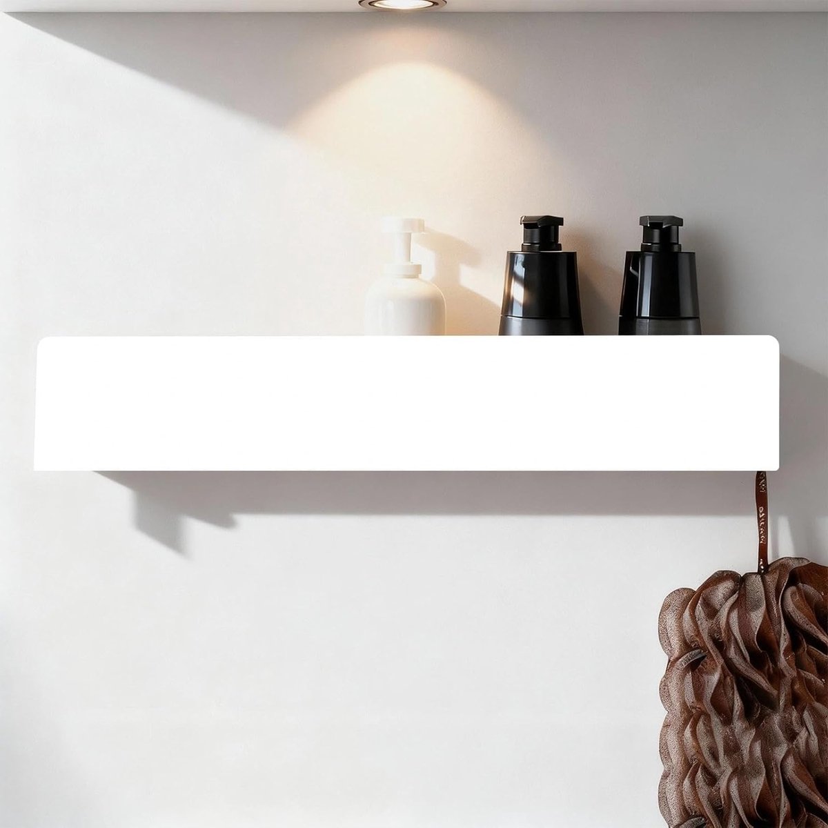 Witte Badkamer Wandplank voor Douche - Duurzame Organizer met Bevestigingsmateriaal voor Badkamer, Keuken en Hal