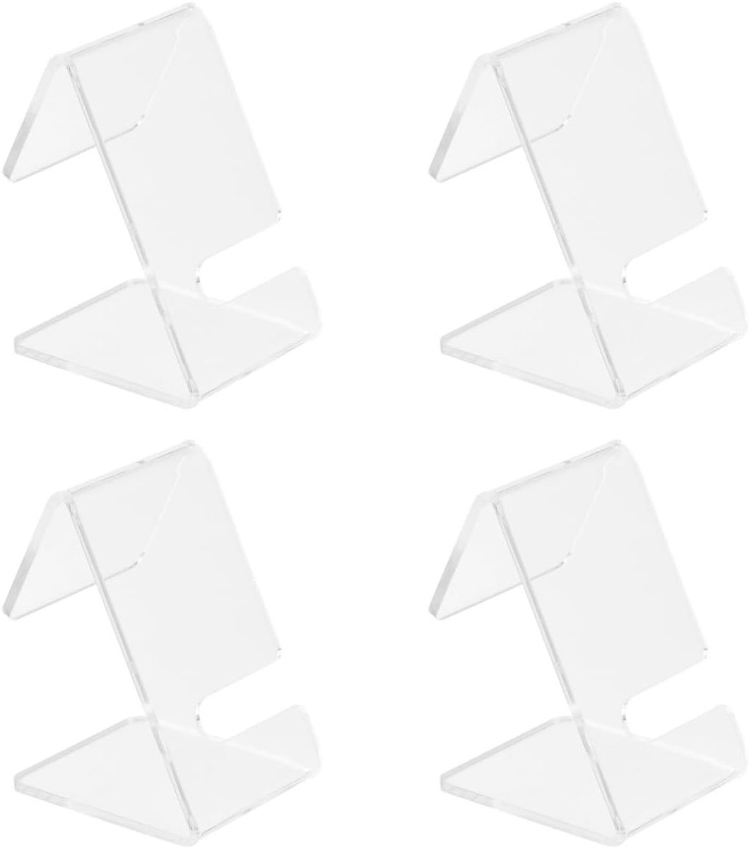 4-delige acryl horlogehouder voor standaard polshorloges, sieraden display rek voor armbanden en horlogencollectie, bamboe design