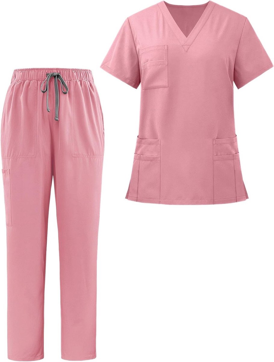 Comfortabele Unisex Scrub Set voor Medisch Personeel - Jacket en Broek voor Artsen en Verpleegkundigen