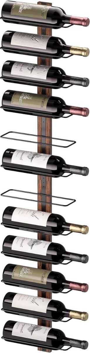 RUX® Wijnrek Muur - Wijnrek - Wijnrekken - Zwart - 35cm x 12cm x 33cm