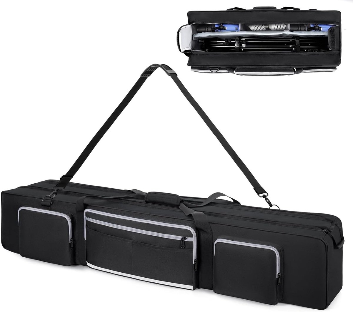 Grote Fotografie Tripod Tas met Verwijderbare Gevoerde Scheidingswanden, Schokbestendige Basis voor Camera Statief en Monopod, Ideaal voor Organisatie en Bescherming van Fotografie Accessoires