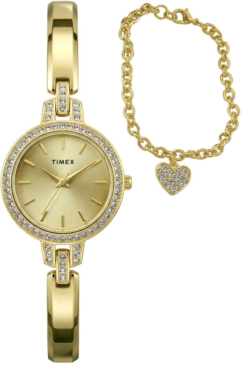 Timex Womens Trend Quartz Analoog Horloge Gold Tone Kast: 100% Legering Materiaal | Armband: 100% Legering Materiaal 28 mm TWG067700AJ, TWG067800AJ, TWG067900AJ