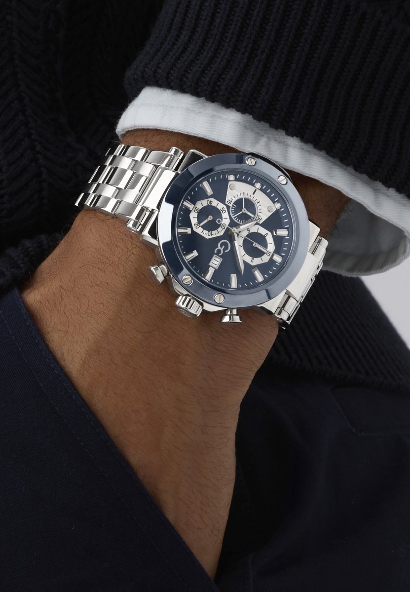 Gc Gc Technoforce Quartz Analoog Horloge Silver-Tone Behuizing: 100% Roestvrij Staal | Armband: Roestvrij Staal 44 mm Z75001G2, Z75002G7, Z75003G9
