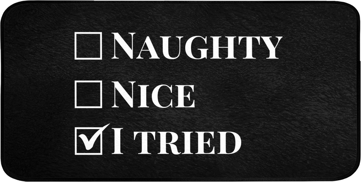 Badmat 120x60 cm - Antislip - Kerst - Zwart - Wit - Quote - Grappig - Badmatten voor badkamer - Badkamermat - Douchemat - Badkamer mat