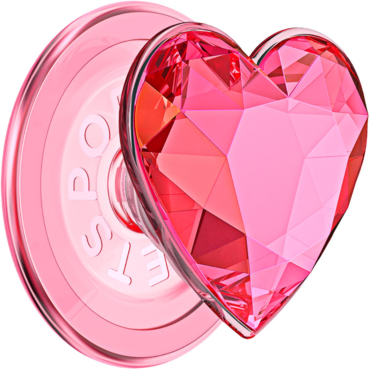 PopSockets, Smartphone PopGrip Premium MagSafe Standaard en Selfie Kristaleffect, Roze