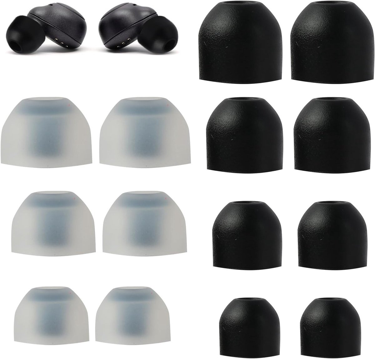 Silicone Oorkussens Vervanging, Geschikt voor WF-1000XM3, WF-1000XM4 en WF-1000XM5, Inclusief 4 Maten voor Optimaal Comfort en Pasvorm, Ideaal voor Hoofdtelefoon Gebruik
