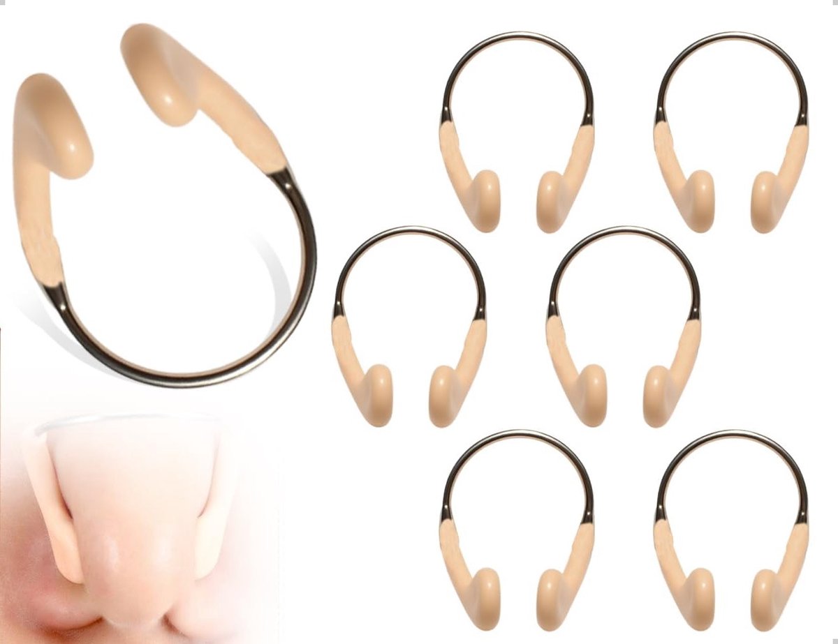 Zes silicone neusclips voor zwemmen, verstelbare neusclip voor kinderen en volwassenen, ideaal voor training en wedstrijden