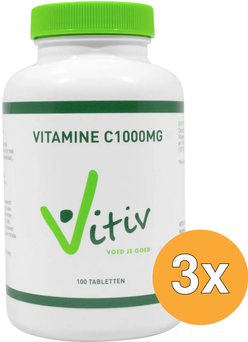 3x Vitiv Vitamine C1000 (100 tabletten)