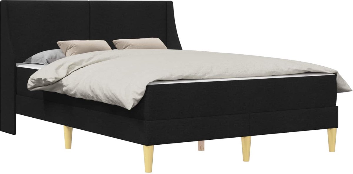 vidaXL - Bedframe - met - matras - met - hoofdeinde - Polyester