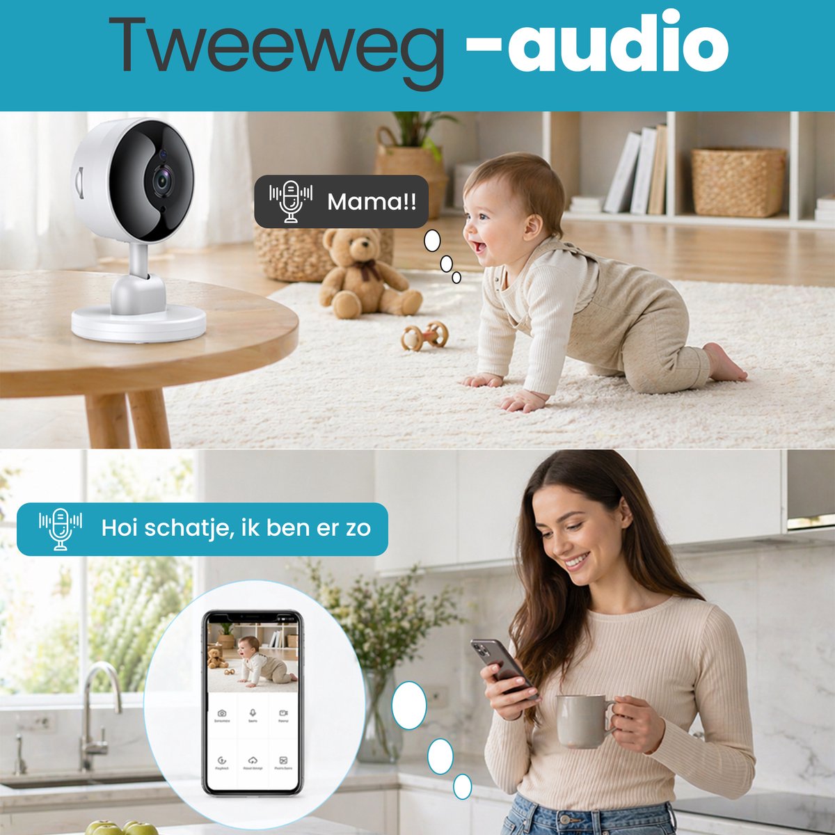 RaviSoll Babyfoon Camera - Wifi, Nachtvisie, Bewegingsdetectie thumbnail 5
