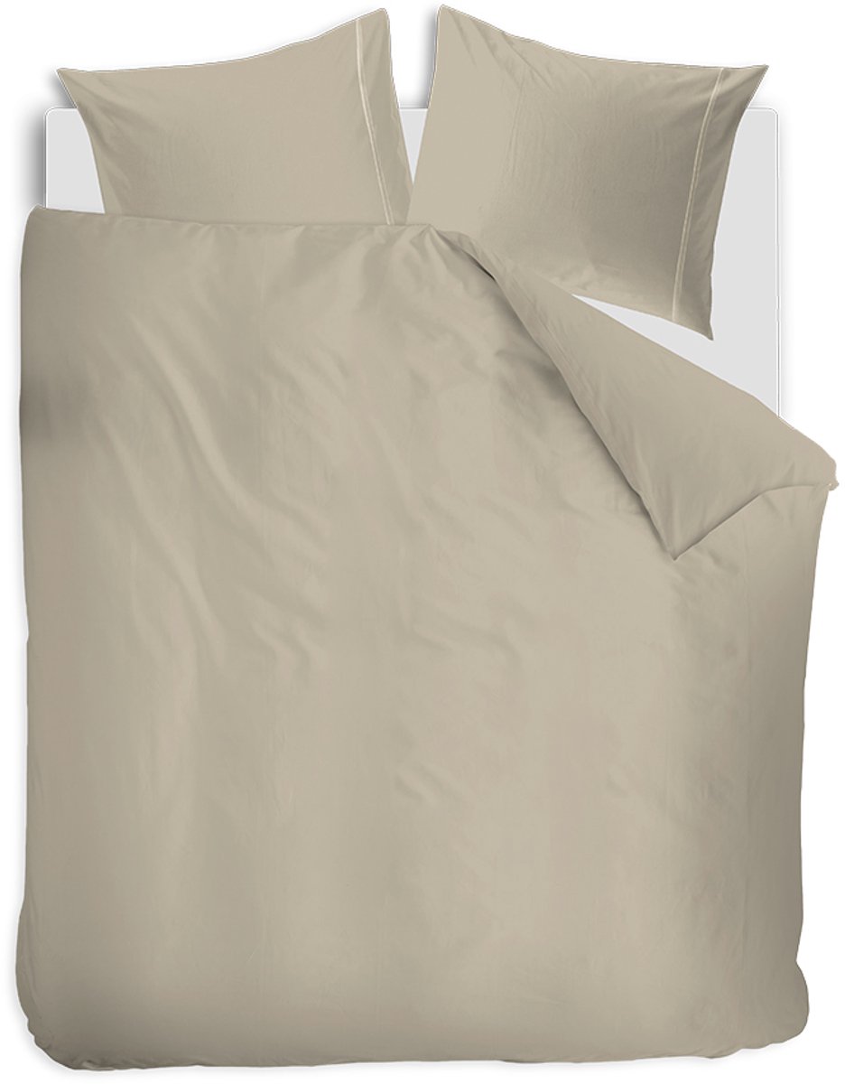 Auping Beige satin Dekbedovertrek - Tweepersoons 200 x 220 cm - Katoensatijn - Beige