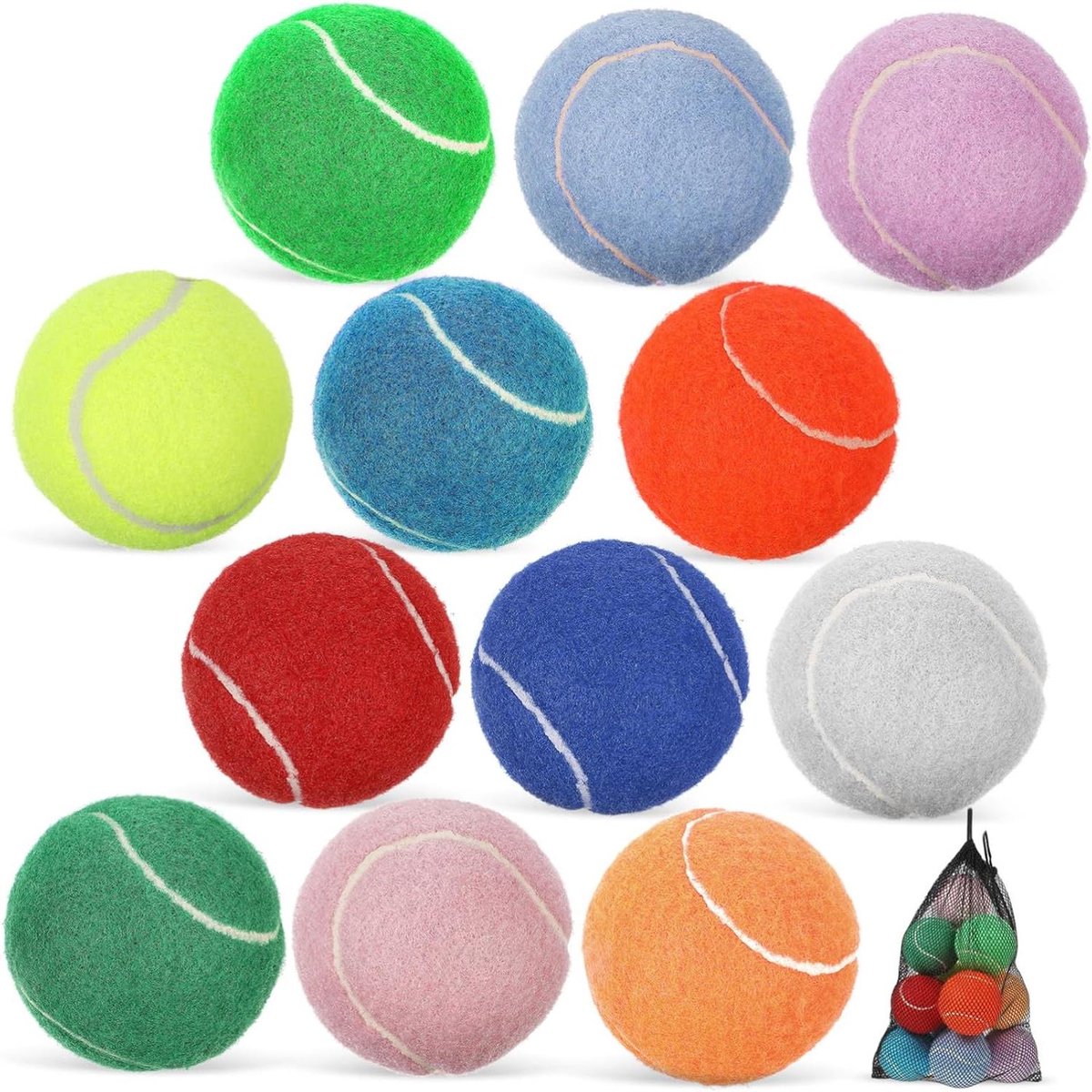 Huisdier Ballen - Speelballen Honden - Training en Vermaak - Duurzaam Rubber - 12 Stuks - Multicolor