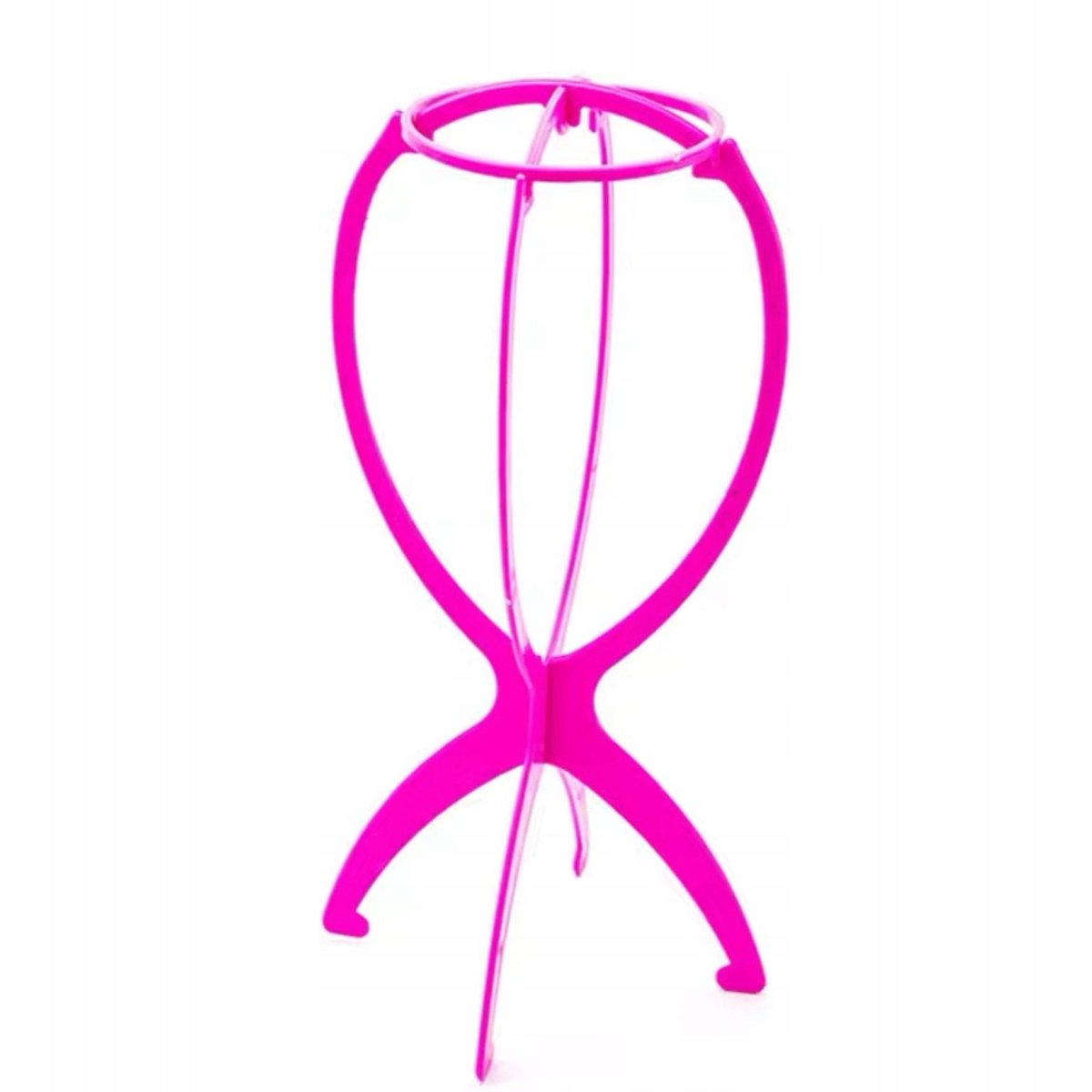 Opvouwbare pruikenstandaard - draagbaar en roze