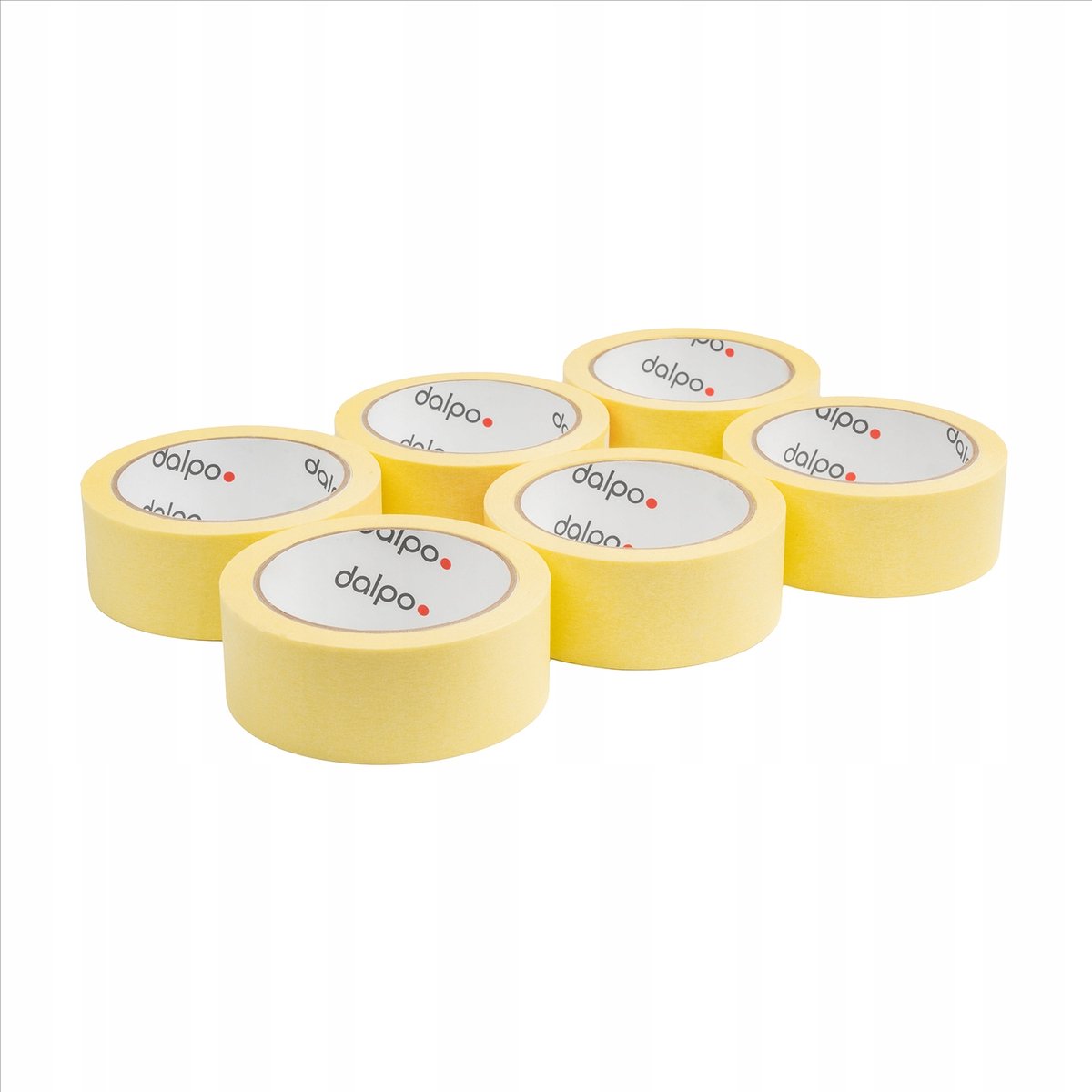 6x Dalpo bord/afplak tape papier geel 38mm x 33m