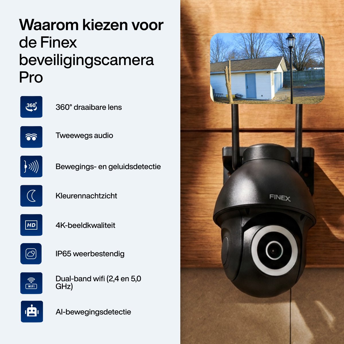 FinexHome Beveiligingscamera Pro 4K Ultra HD Buiten Met - afbeelding 2